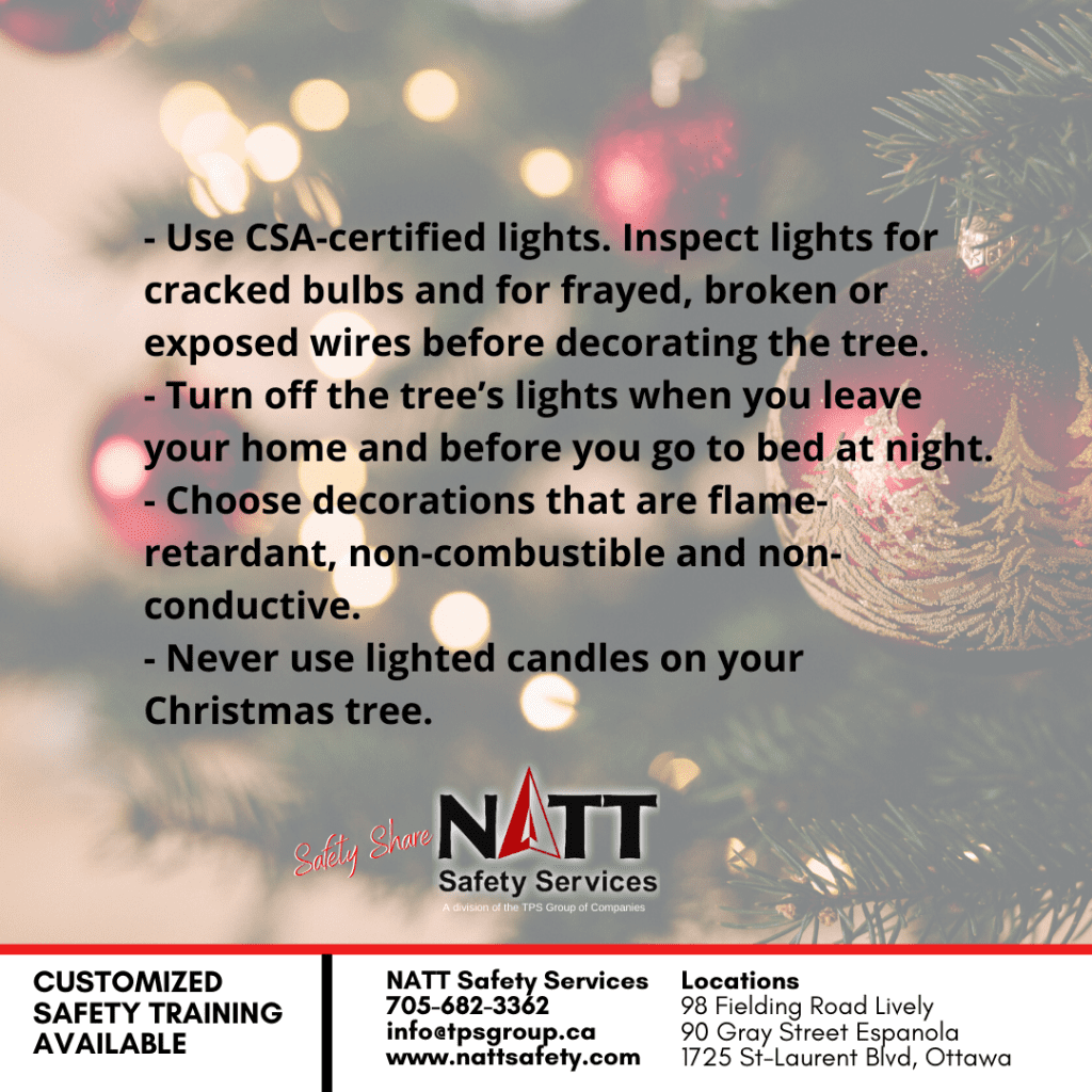 holiday safety tips from NATT Safety Services in Sudbury