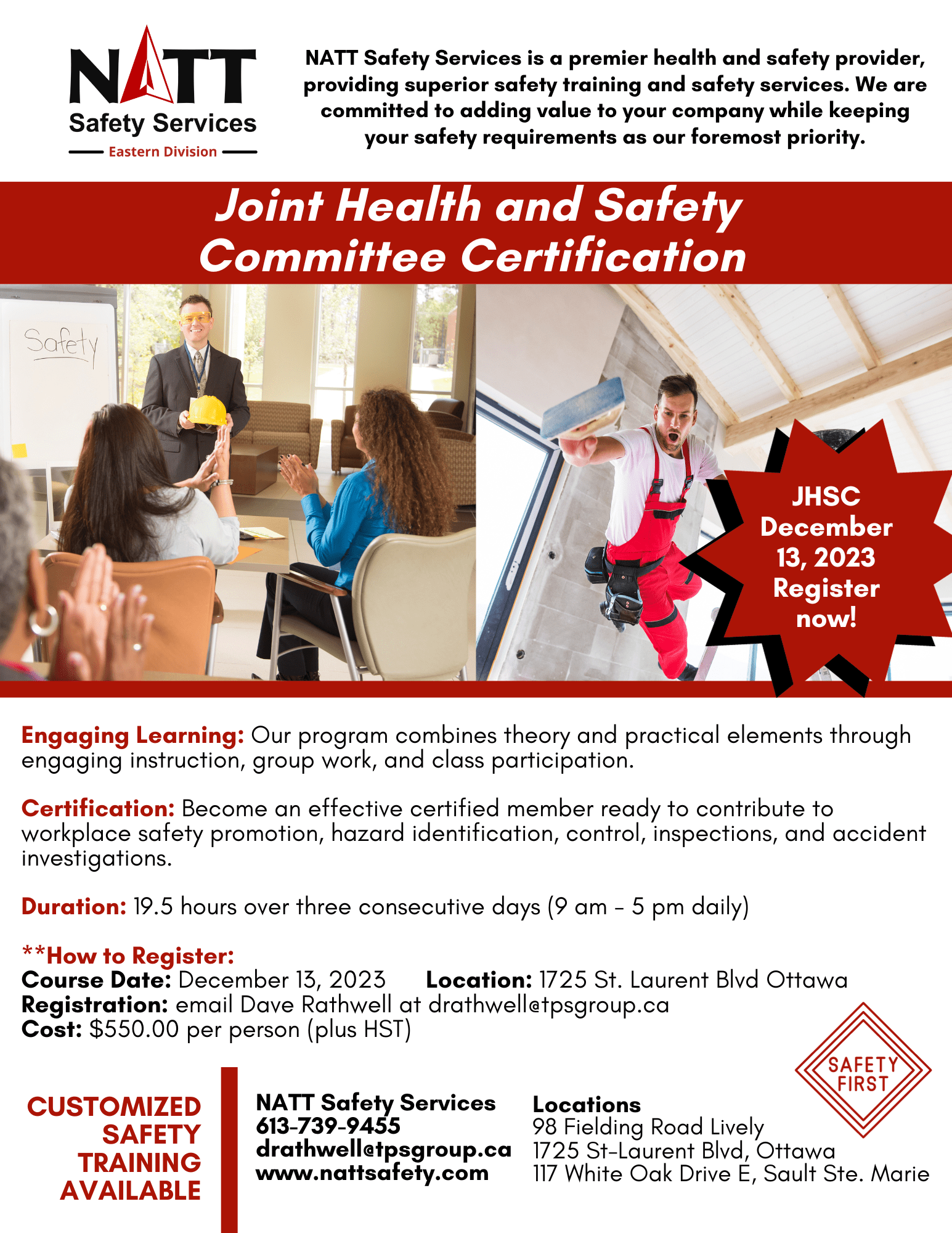 joint health and safety committee certification natt safety services
